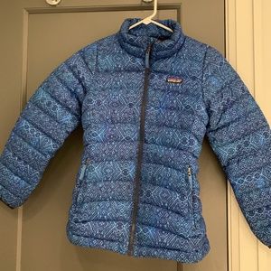 Patagonia Girls Down Sweater Jacket in Blue Size L
